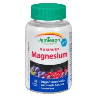 Jamieson 100% Pure Magnesium Bisglycinate 20 mg Gummies Cranberry Grape Flavour